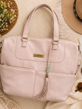 Lily Jade Blush Pink Leather Tassel Tote Diaper Bag